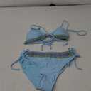 BMJL Womens Bikini Sets Triangle Sexy Swimsuit Color Block String Two Piece Bathing Suit 2025(Size Small, Sky Blue)