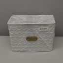 Extra Large Bread Box for Kitchen Countertop Corner Breadbox for Homemade Bread Metal White Honeycomb Pattern Embossed Bread Storage Container Bin with Bamboo Lid Fits 2 Loaves of Bread