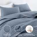 HORIMOTE HOME Quilt Queen Size Dusty Blue, Lightweight Quilts for Summer Ultra-Soft Microfiber Modern Style Quilted Clouds Pattern Bedspread Quit Set 3 Pieces(1 Quilt and 2 Pillow Shams)