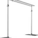 soonpho Pipe and Drape Backdrop Stand, Double Heavy Duty Backdrop Stand Adjustable Telescopic Metal Frame with Wide Flat Bases for Stability for Wedding, Photo Booth, Party & Event Decorations