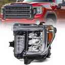 Full LED Headlight Assembly Compatible with GMC Sierra 2500HD 3500HD 2020 2021 2022 2023 Head Light (Only for Full LED Model) Left Driver Side 86788463