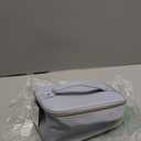 Prite Makeup Bag, Large Capacity Portable Travel Cosmetic Bag, Waterproof Makeup Organizer for Women with Handle and Divider (001 Blue)