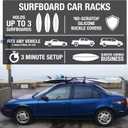 Ho Stevie! Surfboard Car Racks - Padded System, Easy Setup Any Car, No Scratch Buckles - Strap Up to 3 Boards to Car Roof