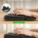 Wireless Keyboard and Mouse Combo, SABLUTE MA41 30dB Quiet Ergonomic Wave Keyboard Set with Soft Leather Palm Rest, Dual-System Switch for Windows/Mac, Ideal for Business Teams Home Office