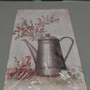 CCKOPPI Farmhouse Canvas Wall Art - Coffee Pot and Daisies with Red Berries Painting Poster Countryside Farmhouse Floral Picture Print for Dining Room Kitchen Decor(Artwork-03, 12"x18")