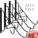 4 Pack 10" Christmas Plant Hangers Outdoor, Heavy Duty Hanging Plant Bracket, Indoor Wall Hooks, Decorative Planter Hanger for Wind Chimes Bird Feeders Flower Baskets Lanterns, Fence Porch