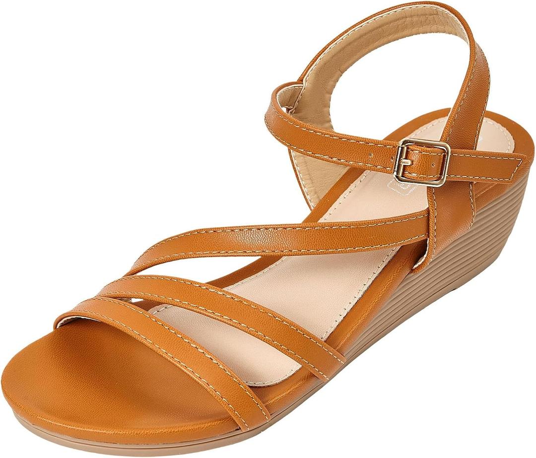 Wedge Sandals for Women Dressy - Summer Comfortable Platform Womens Sandal (M)