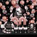 AIBIIN Death to My 20s Decorations Rose Gold and Black Death to My Twenties Tableware Set 30th Birthday Party Disposable Paper Plates Napkins Rip to My 20s Birthday Tableware Supplies for 24 Guests