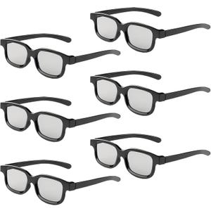 Reald 3D Glasses, Circular Polarized Non-Flashing Passive 3D Glasses for Reald Format Cinema/Passive Polarized 3D TV Projector - 3D Glasses That Supports 3D TV and Cinema (6pcs)