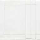 Solino Home White Placemats Set of 4 – Cotton Linen Hemstitch Fall, Thanksgiving, Christmas, Winter, Holiday Placemats 19" L x 14" W Inch – Machine Washable Cloth Placemats