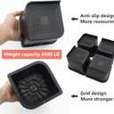 Bed Risers 4 inch Heavy Duty, 4 Pack Oversized Furniture Risers 6 inch, Black Bed Lifts Risers for Table, Sofa, Chair, Couch, Desk, Bed Frame Risers Supports Up to 6,500 Lbs