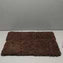 Brown Bathroom Rugs – Thick Chenille Bath Mats | Absorbent and Washable Bath Rug Non-Slip, Plush and Soft Rugs for Bathroom, Shower, Sink - 17" x 23"