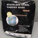 Stainless Steel Garden Hose 50ft Heavy Duty Metal Water Hoses with 10 Function Water Hose Nozzles for Yard Outdoor