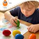 JUPITEARTH 6 Colors Egg Crayons for kids, Palm-Grasp Non Toxic Jumbo Washable Crayons for Kids, Fat Brain Toys for Art Supplies and Perfect Gifts for Boys and Girls