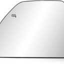Driver Side Upper Heated Exterior Mirror Glass Replacement Compatible with Ford F150 2015-2020, Ford F250 F350 2017-2020 Towing Mirror Glass With Rear Holder Clamps(Left Side)