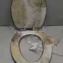 Elongated Toilet Seat Realistic liquid marble with gold Resin Toilet Seat with Quietly Close Quick Release Hinges Decorative Toilet Seat with Cover Easy to Clean and Install