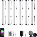 Under Cabinet LED Lighting, Dimmable Under Counter Lights, WiFi Smart Controlled,RGB,12 Inch, Multicolor Linkable Lamps with Remote Control, Compatible with Alexa Google Home (Pack of 6)