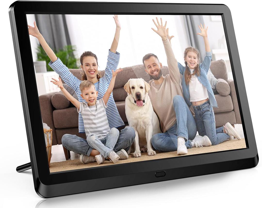 10 Inch Digital Picture Frame with IPS Screen, Smart Digital Photo Frames Electronic Picture Frame Slideshow with IPS Screen Remote Control Easy Setup and Share Photos Video for Friends and Family