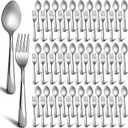 300 Piece Forks and Spoons Silverware for 150 - Stainless Steel Flatware Cutlery Set, Heavy Duty Metal for Dinner, Restaurant, Home - Mirror Polished, Dishwasher Safe