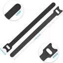 12 Inch Black Cable Ties 50 PCS Reusable Fastening Cable Straps Adjustable Hook & Loop Organizer Straps Cords Management for Home, Office and Data Centers