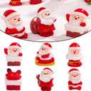 6 Pcs Mini Christmas Figurines Resin Mini Santa Claus Different Shapes 3D Figurines Ornaments for Home School Office Table Decoration Christmas Holiday Party Supplies (Styl3)