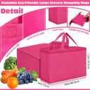 Windyun 200 Pcs Reusable Grocery Bags Large Shopping Tote Bulk, Rose Red, 16x6x12 Inch