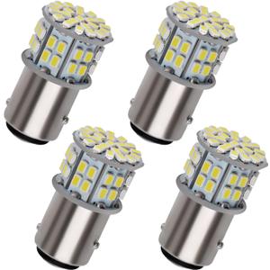 4PCS BAY15D 1157 Interior Light 6500K White Super Bright 3020 50SMD LED Replacement Bulbs for DC 12V Trunk Lights Camper Lights Boat Lights Trailer Lights RV Lights
