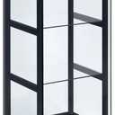 Coaster Home Furnishings Cyclamen 34-inch 3-Tier Clear Tempered Glass Curio Cabinet Display Case with Shelving Black 950179