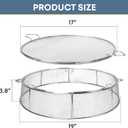 Fire Pit Spark Shield Cover for Solo Stove Bonfire 19.5",304 Stainless Steel Outdoor Spark Screen with Stand & 2 Guide Sticks,Fire Pit Lid & Cooking Accessories