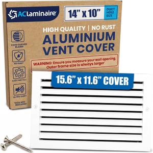 14x10 Inch (Duct Hole) Air Return Vent Cover Decorative  Premium Aluminum AC Vent Cover for Ceiling & Wall, Rustproof Grille, Ideal for Home HVAC Grille, Durable & Easy to Install by ACLAMINAIRE