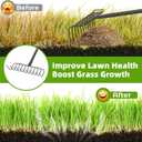 Garden Rake, Heavy Duty Rake with 11 Tines, 51 Inch Handle, 16 Inch Wide, Metal Garden Thatch Leaf Rakes for Raking Gathering Mulch,Metal Thatch Rakes for Lawn Yard Bushes Pine Needles Leaves Grass