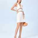 Coutgo Womens Clear Heels Sandals Square Toe Ankle Strap Sexy High Heeled Stiletto Dress Shoes (Beige), Size 8.5