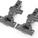 Chibery 20 PCS Half Overlay Soft Close Hinges, Clip ON Plate, 105 Degree, Silent Hydraulic, Self Closing, Black Frameless European Concealed Hinge for Kitchen Cabinet Door, Wardrobes, and Bookcases