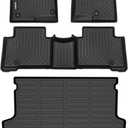 GINOWY- Floor Mats & Cargo Liner for Hyundai Santa FE Sport 2013-2018, TPE Rubber All Weather Protection Mats Santa Fe Sport, Anti-Slip Waterproof Trunk Mat Car Floor Liners Accessories, Black