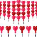 Zonon 36 Pcs Valentine's Day Pencils Bulk Plastic Stacking Heart Pencils Cute Smile Face Pens for Valentine's Day Gifts Rewards Goodie Bag Stuffers Party Favors (Red and Pink)