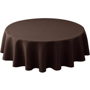 Biscaynebay Textured Fabric Tablecloths Round 60", Brown Water Resistant Table Cloth Small Circle Folding Table Covers for Dining, Kitchen, Wedding & Parties etc. Machine Washable Biscaynebay Textured Fabric Tablecloths Round 60", Brown Water Resistant Table Cloth Small Circle Folding Table Covers for Dining, Kitchen, Wedding & Parties etc. Machine Washable