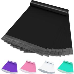 Poly Mailers 14.5 x 19 Inch 100 Pack, Self-Sealing Shipping Bags for Small Business, Black, Waterproof & Thick