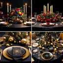 Round Tablecloth 120 Inch 10 Pack Black Tablecloths Washable Decorative Linen Polyester Table Clothes Cover for Dining Table Banquets Buffet Parties and Wedding