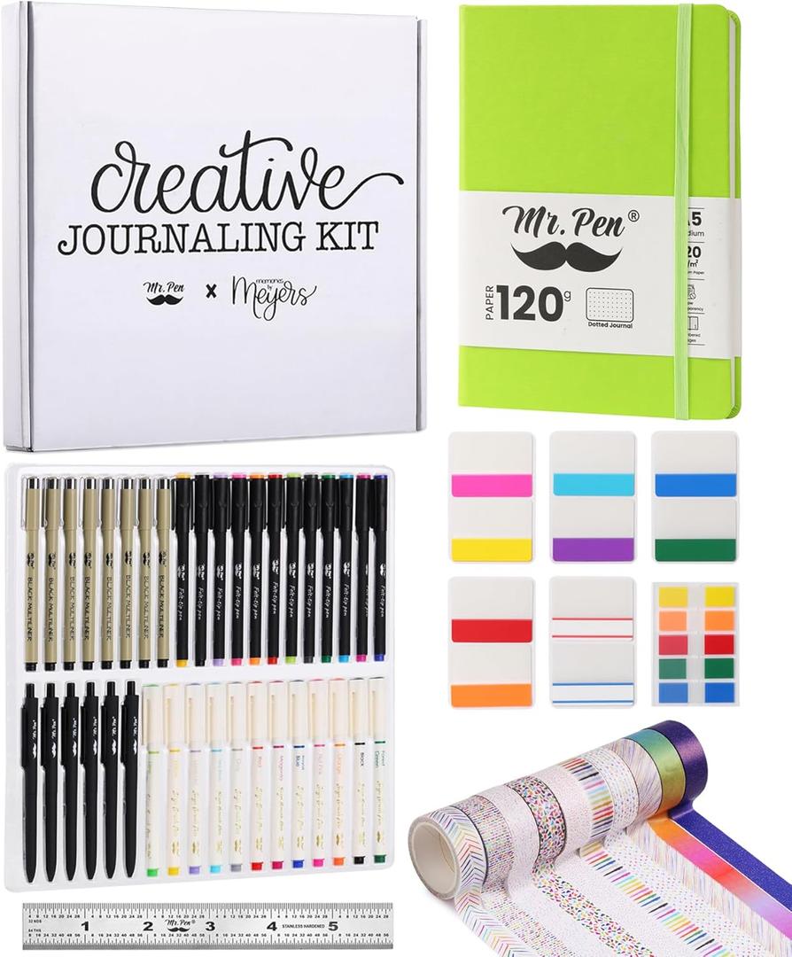 Mr. Pen- Creative Journaling Kit, 300-Piece Set for Bullet Point Journaling, Includes Notebook, Pens, Markers, Washi Tape & Tabs, Giftable Journaling Supplies for Beginners & Pros