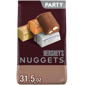 HERSHEY'S NUGGETS Assorted Chocolate Candy Party Bag, Great Stocking Stuffer and Holiday Candy, 31.5 oz