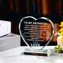 Qianwei Daughter Birthday Gift Crystal Gift for Daughter Heart Mother Daughter Gift Keepsake Graduation Birthday, Wedding, Engagement, Valentine's Day, and Christmas Gifts for Daughter