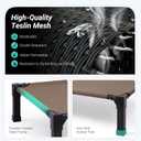 Niubya Elevated Outdoor Dog Bed, Cooling Elevated Pet Cot, Steel-Framed and Non-Slip Feet, Raised Dog Bed with Waterproof, Washable, Breathable Teslin Mesh, 42in