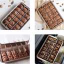 Brownie Pan with Dividers, Non Stick Brownie Baking Pan, 18 Pre-slice Carbon Steel Bakeware Tray with Grips for Oven Baking Bread, Square Mold Tray for Baking Cake Biscuit Muffin, 12X8X2''