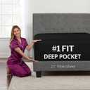Deep Pocket Full Size Deep Fitted Sheet - Perfectly Fit 17'23' Mattress & Toppers - Plus Soft Joyful Feel - 1 Black Bottom Sheet