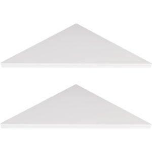 evron Corner Mounting Shelf,Easy to Install Wall Corner Shelf,Frosting Pattern Right-Angled,Set of 2 (White)