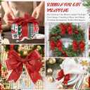 Yinder 4 Roll 40 Yards Christmas Metallic Wired Ribbon - Thick, Glitter, Tree & Gift Wrapping Ribbon for DIY Crafts & Xmas Party Decorations (Red, 2.5 Inch)