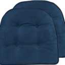Non-Slip Chair Cushions, Assembled in USA, U-Shaped Skid-Proof Seat Pads for Dining Room, Kitchen, Office, 15"x16", 2 Pack