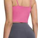 ECOPARTY Wirefree Padded Yoga Sports Bra for Women - Moisture Wicking Quick Dry Workout Crop Tank Camisole (Pink, XL)