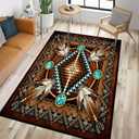 Southwestern Area Rug 3x5 Washable Bedroom Rug,Aztec Tribal Rugs Native American Throw Rugs Vintage Rug Non Slip Entryway Area Carpet Soft Floor Carpets Mat for Living Room,Entrance,Laundry,Office