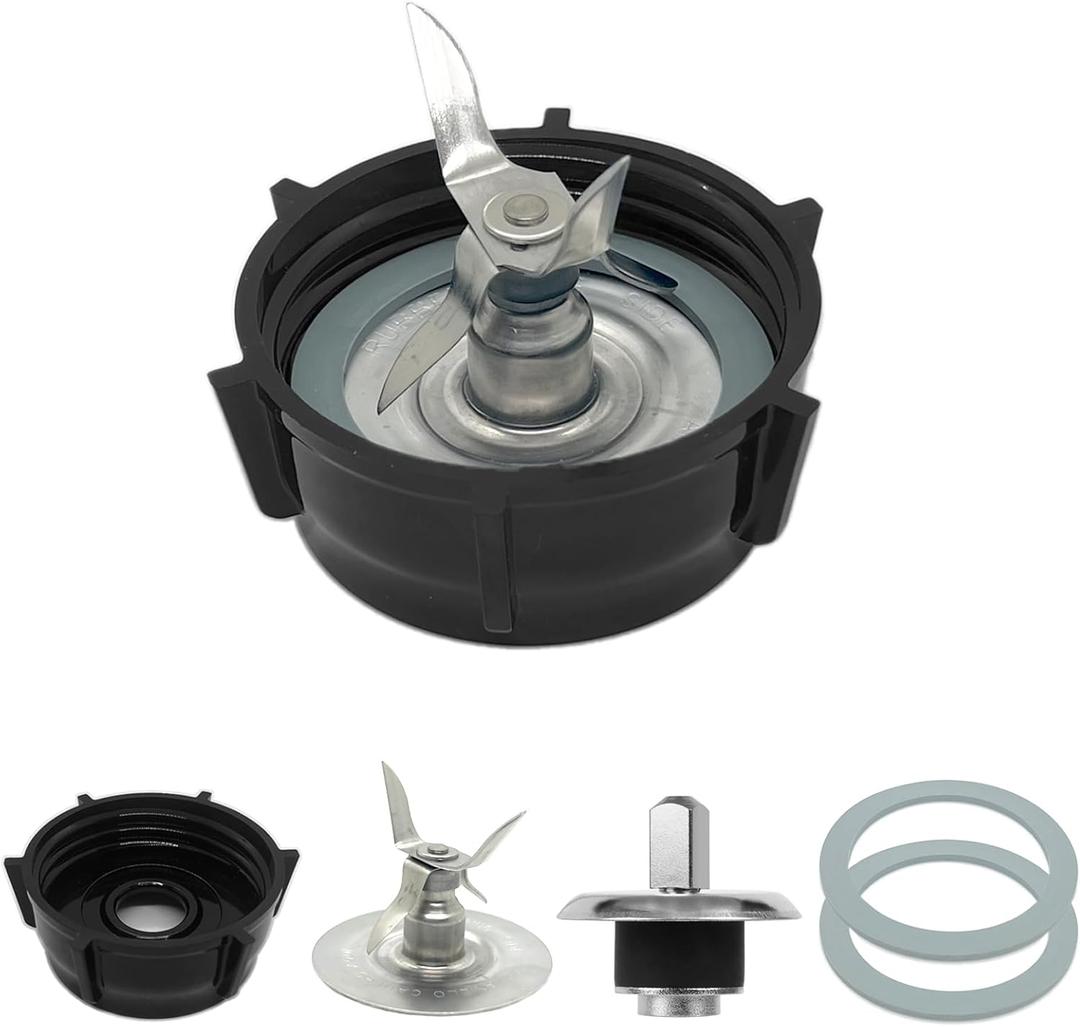 for Oster Blender Replacement Parts Blender Ice Crusher Blade with Jar Base Cap Coupling Stud Slinger Pin and 2 Rubber O Ring Sealing Ring Gasket